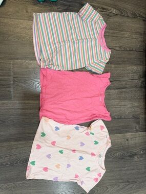 Garanimals Girls Short Sleeve Tees - Pink, Multicolor Stripes, Pastel Hearts